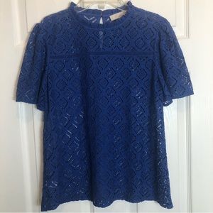 LOFT Short Sleeve Lace Blouse   Size XS